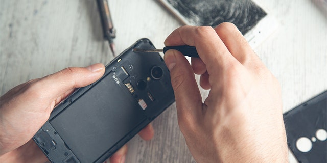 Repairing a broken phone.