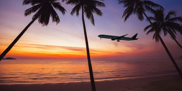 flight to exotic travel destination