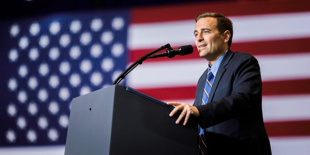 Former Nevada attorney general Adam Laxalt on the campaign trail as he runs for the 2022 GOP Senate nomination in Nevada.