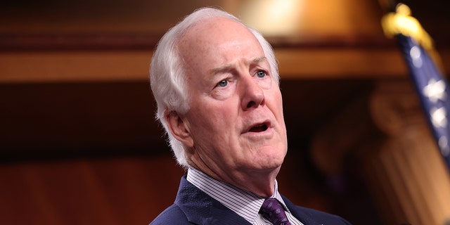 Sen. John Cornyn, R-Texas, speaks at the U.S. Capitol on Aug. 4, 2021 in Washington, D.C.