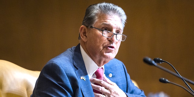 Sen. Joe Manchin speaks during a Senate Appropriations Subcommittee hearing in Washington, April 26, 2022.